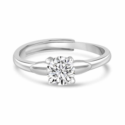 Fine Silver AD Solitaire Ring