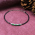 Zarkan Green Checkered Linear Silver Bracelet
