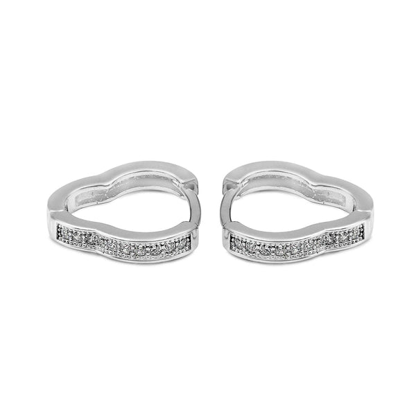 Zarkan Cute Love Single Line Zircon Earrings