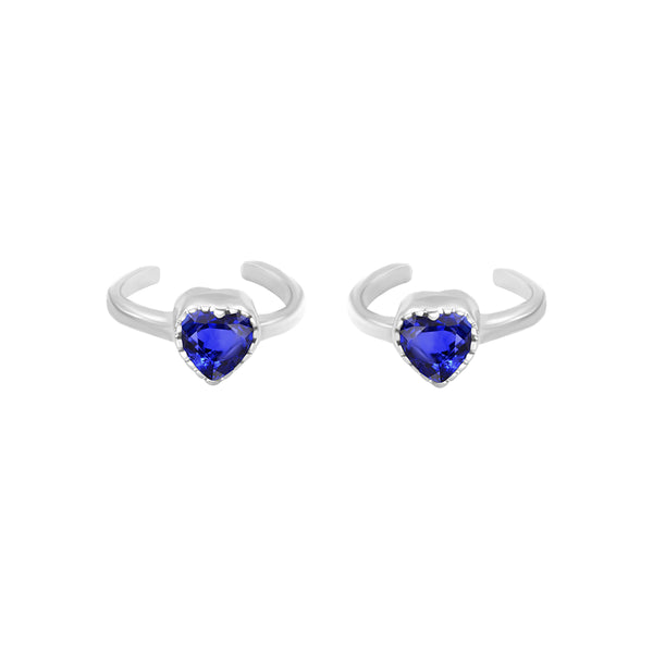 Zarkan Blue Gem 925 Silver Toe Ring