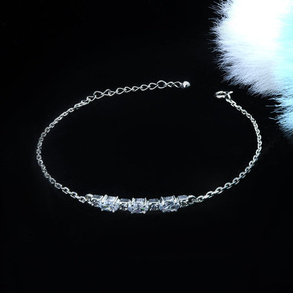 Zarkan Linear Love Silver Bracelet