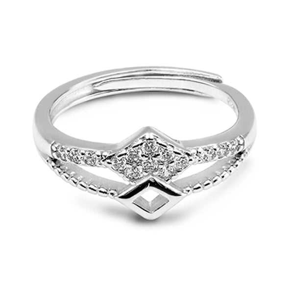 Zarkan Minimal Elegant Zircon Silver Ring