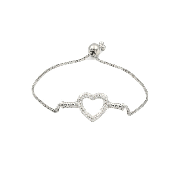 Zarkan Love Heart Minimal Silver Bracelet