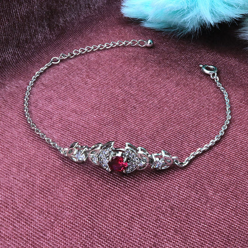 Zarkan Red Bits of Bloom Silver Bracelet
