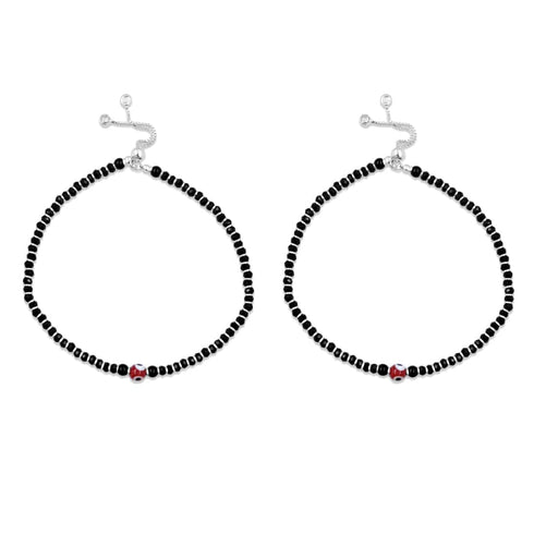 Zarkan 925 Silver Red Eye Nazaria Anklet With High Quality Marcasite Stones