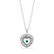 Zarkan 925 Silver Evil Eye Heart Pendant With Link Chain