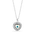 Zarkan 925 Silver Evil Eye Heart Pendant With Link Chain