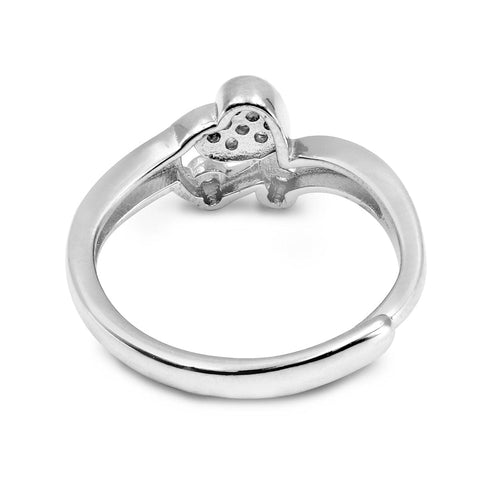 Zarkan Fruit Heart AD Pure Silver Ring