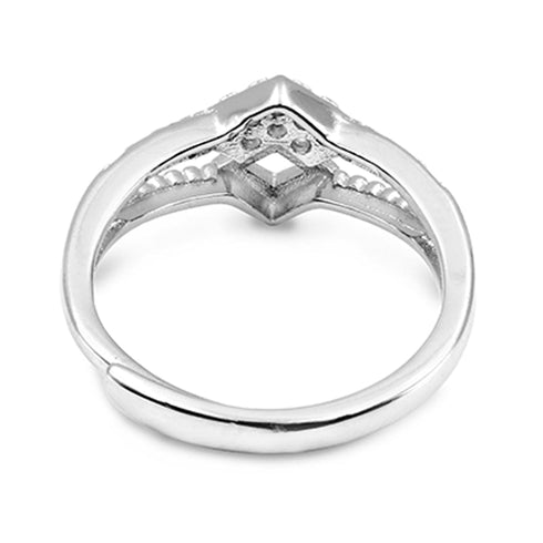Zarkan Minimal Elegant Zircon Silver Ring