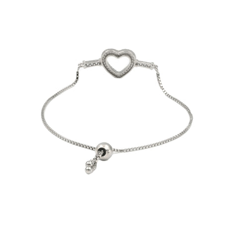 Zarkan Love Heart Minimal Silver Bracelet
