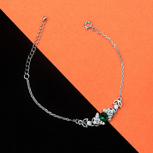 Zarkan Green Bits of Bloom Silver Bracelet