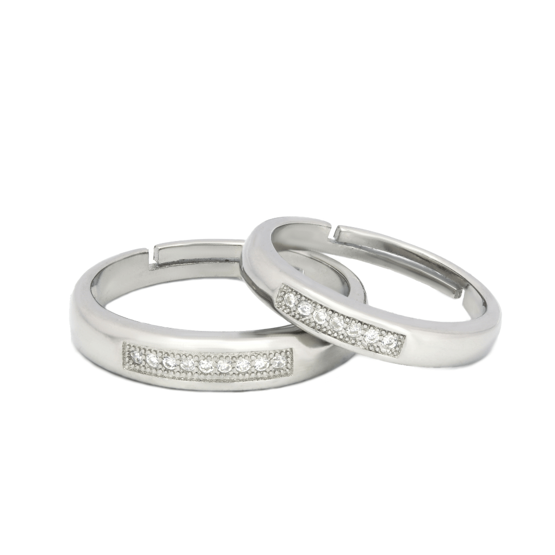Zarkan Silver Charm Couple Rings