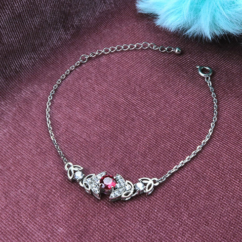 Zarkan Red Bits of Bloom Silver Bracelet