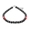 Zarkan 925 Silver Nazariya Bracelet With Marcasite Red Stones