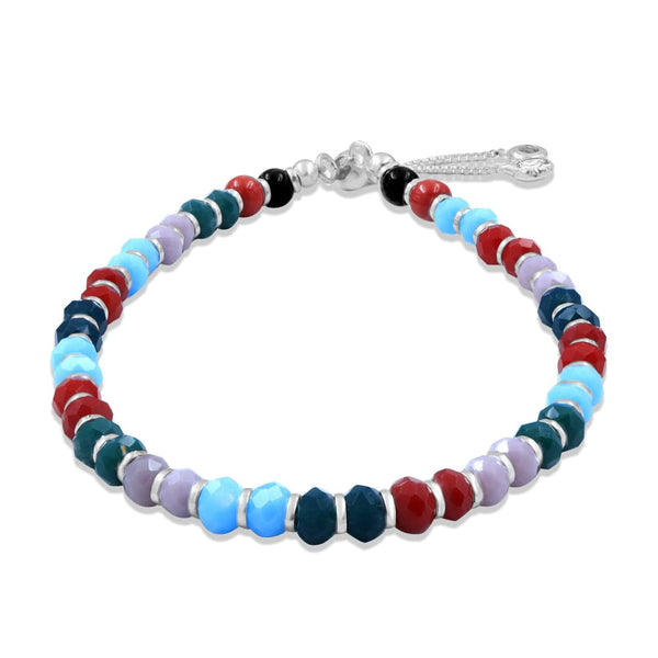 Zarkan 925 Silver Nazariya Bracelet With Highest Quality Marcasite Multicolor Stones