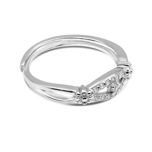 Zarkan Floral Eye Cure Silver Ring