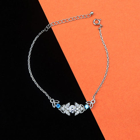 Zarkan Blue Bits of Bloom Silver Bracelet