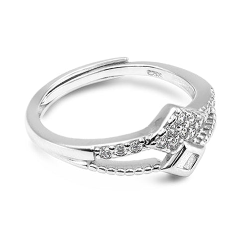 Zarkan Minimal Elegant Zircon Silver Ring