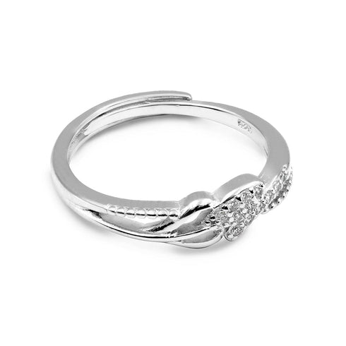 Zarkan Leaf Heart Cute Silver Ring