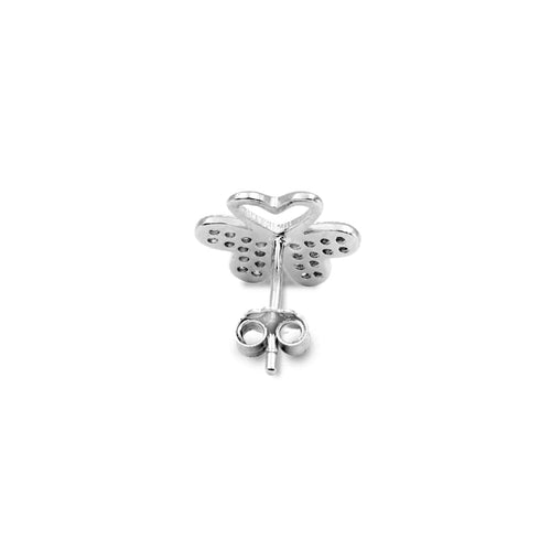 Zarkan Butterfly Heart Pure Silver Earrings