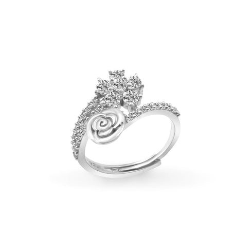 Zarkan Ravishing Rose Silver Ring