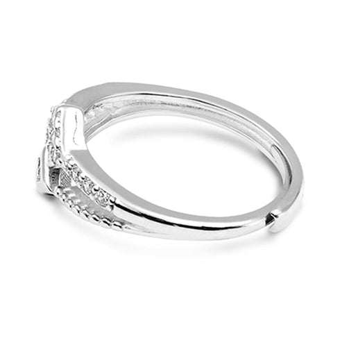 Zarkan Minimal Elegant Zircon Silver Ring
