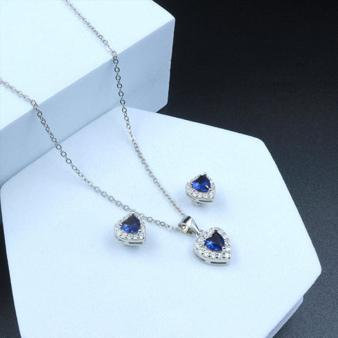Zarkan The Lover's Gift Blue Silver Jewelry Set