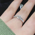 Zarkan Minimal Sterling Silver Linked Zircon Ring