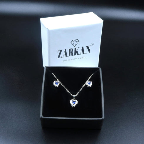 Zarkan The Lover's Gift Blue Silver Jewelry Set
