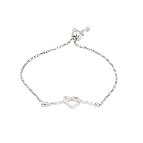 Zarkan Infinity Heart Silver Bracelet