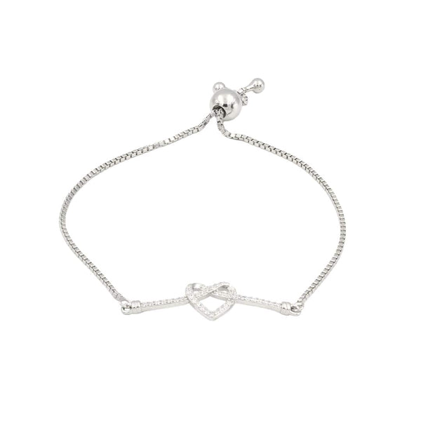 Zarkan Infinity Heart Silver Bracelet