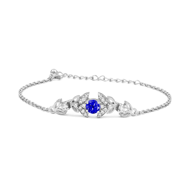Zarkan Bold Blue Bits of Bloom Silver Bracelet
