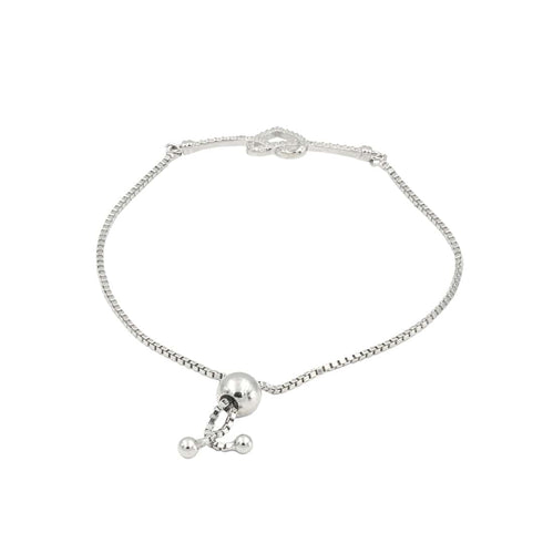 Zarkan Infinity Heart Silver Bracelet