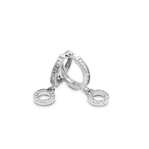 Zarkan Attractive Circle Zircon Silver Earring