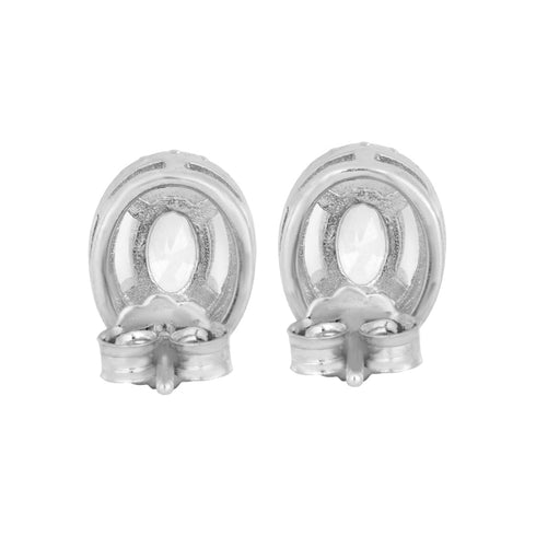 Zarkan Baguette Zircon Silver Earring