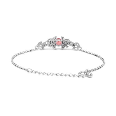 Zarkan Red Bits of Bloom Silver Bracelet