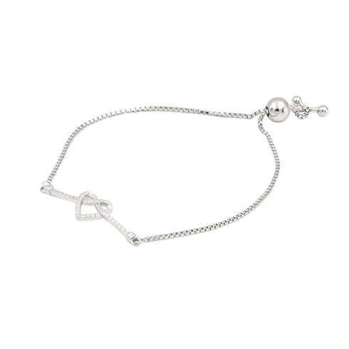 Zarkan Infinity Heart Silver Bracelet
