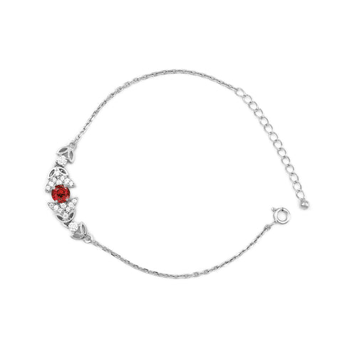 Zarkan Red Bits of Bloom Silver Bracelet
