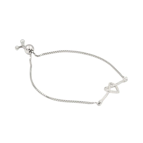 Zarkan Infinity Heart Silver Bracelet