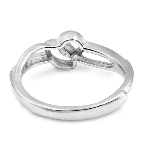 Zarkan Minimal Sterling Silver Linked Zircon Ring