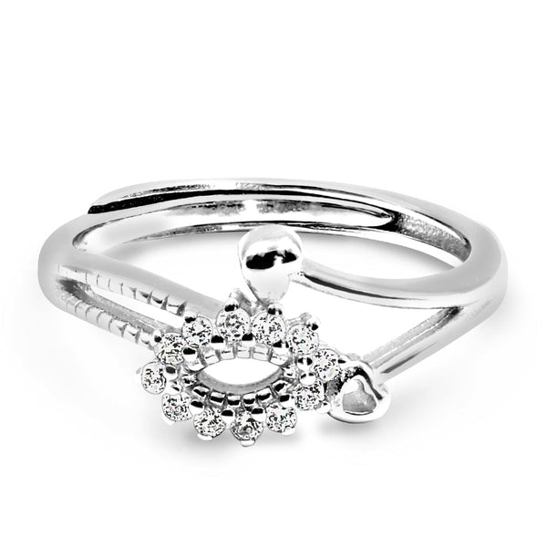 Zarkan Stylish My Love Eye Silver Ring
