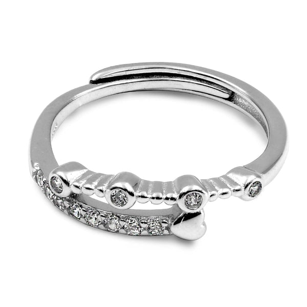 Zarkan Minimal Heart Love Sterling Silver Ring