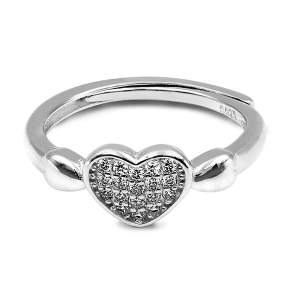 Zarkan Glamour Heart Sterling Silver Ring