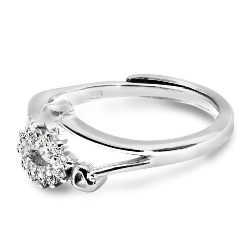 Zarkan Stylish My Love Eye Silver Ring