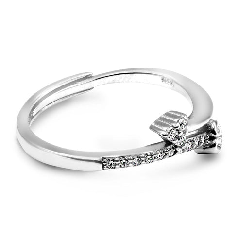 Zarkan Cute Love Arrow Zircon Silver Ring