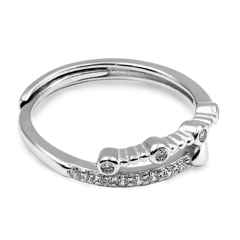 Zarkan Minimal Heart Love Sterling Silver Ring