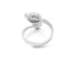 Zarkan Ravishing Rose Gold with leaf Silver RIng