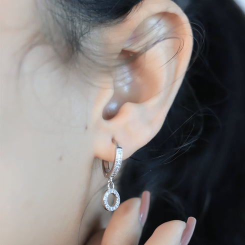 Zarkan Attractive Circle Zircon Silver Earring