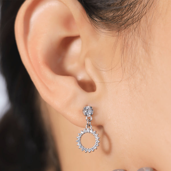 Zarkan Charm Shine Silver Drop Stud