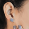 Zarkan Floral Square Silver Studs